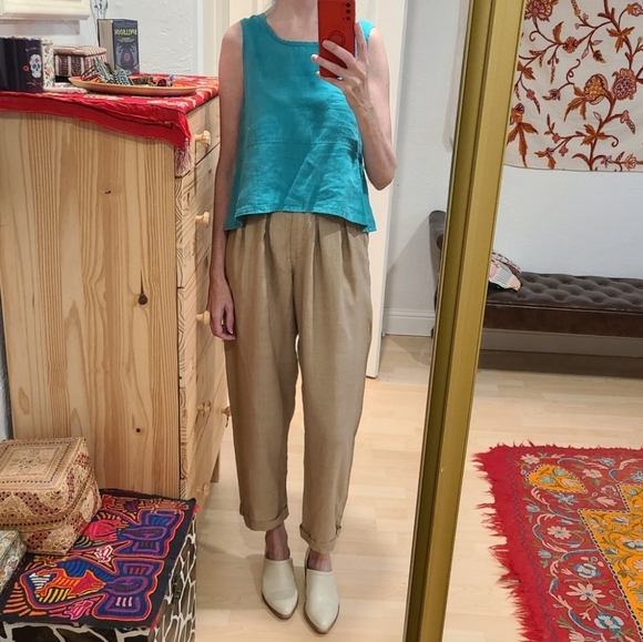 Handmade Linen Pleated Pants 25 - Picture 1 of 8